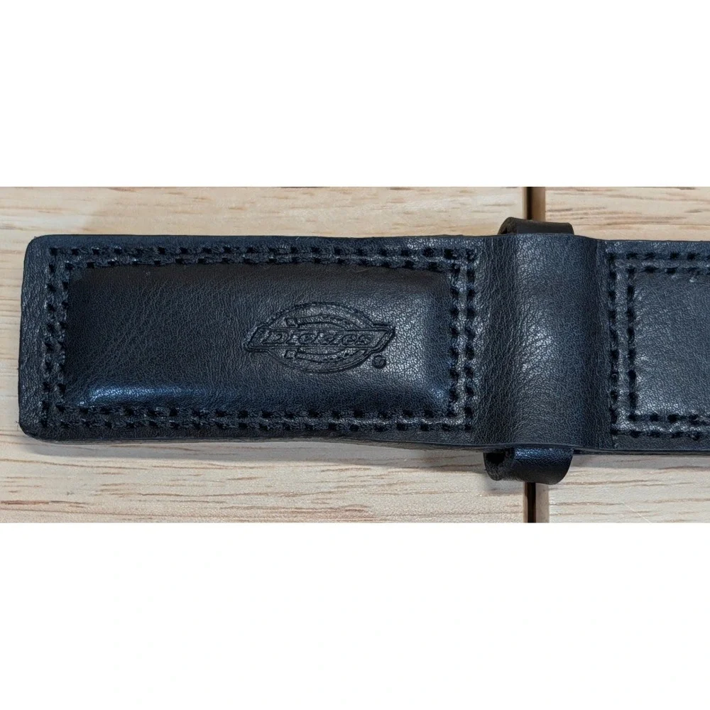 Dickies Mens Black Leather Belt XL 42-44 Workwear Stitched 11DI020046 New